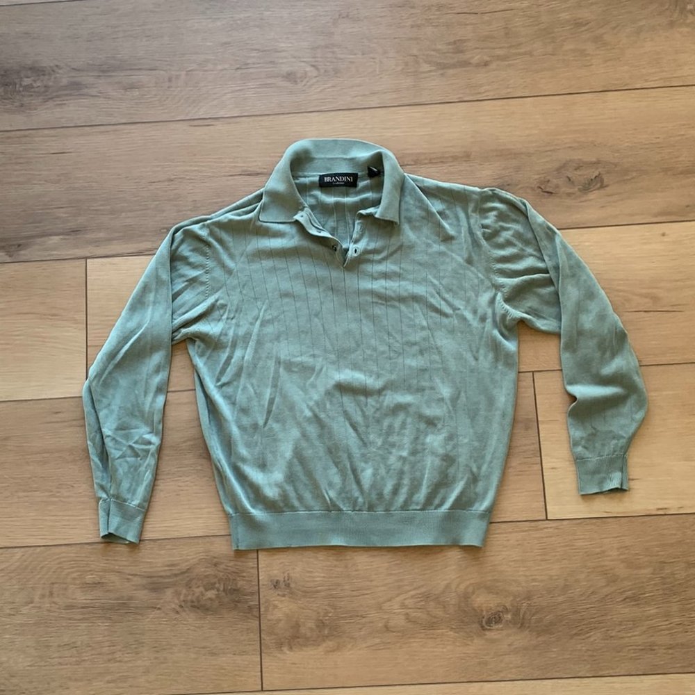 Brandini mens long sleeve polo